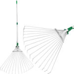Strend Pro Greblă pentru frunze, greblă, Strend Pro Garden, argintiu, 15 dinți, cap din oțel, coadă din aluminiu, lățime de lucru 19-54 cm, coadă 78-158 cm, lățime reglabilă, coadă telescopică Grebla