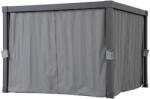  Perete lateral pentru pergolă, Matterhorn, gri, 306 × 306 cm, set de perdele din 4 piese, cu cârlige, poliester, impermeabil, rezistent la UV