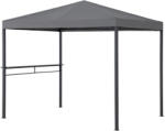  Pergolă, Kabru, gri, 220 × 280 cm, înălțime: 258 cm, structură din oțel, acoperiș cu lamele moi, cu raft lateral și perete lateral pentru intimitate, rezistentă la intemperii