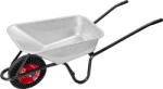 Strend Pro Roabă, Strend Pro Premium Fortis D-1, argintiu/negru, 85 l, roată Bantam plină, fără pană, cuvă din oțel zincat, sarcină 160 kg, mânere PVC, livrată demontată