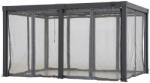  Perete lateral pergola, Matterhorn, gri, 406 × 306 cm, set de 4 plase de țânțari, cu cârlige, poliester, cu fermoar, impermeabil, rezistent UV