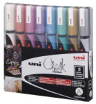 uni Krétamarker folyékony 1, 8-2, 5mm Uni-Posca PWE-5M 8db-os metál készlet (2UPWE5M8DBMETAL) - azellato