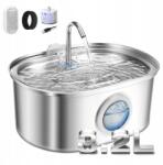  3, 2L Rozsdamentes acél macska vízadagoló automata kutya itatótál (3.2L-PD-SSFD)