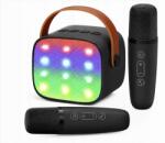  Bluetooth karaoke hangszóró gyerekeknek fekete hangszóró 2 Led mikrofon (5904133260353)