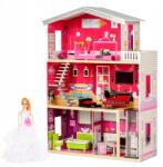 ECOTOYS Malibu fából készült babaház (DUŻY DREWNIANY DOMEK DLA LALEK Z WINDĄ LALKA)