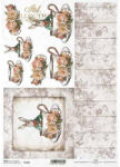  Rizspapír decoupage-hoz vintage nyuszi húsvéti A4 - csinaldmagadshop