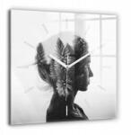 Foto Üveg Falióra Modern Beltéri Női Portré 60x60 cm (010010500080100270430)