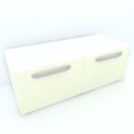 Spectral Mobila Armonia Comoda alba cu 2 usi cu manere fronturi MDF Vanilie Comoda