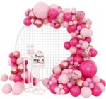 Flippy Set 126 Baloane din Latex, Flippy, Model Petrecere pentru Arcada, Baloane Party, 12 cm, 25 cm, 30 cm, 45 cm, Roz, Roz Pal, Gold (130086)