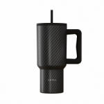 Estia Home Art Pahar Cu Mâner Termos Oțel Inoxidabil Fără BPA 900ml Carbon Fibre Cu Pai Și Mâner 01-46170 (01-46170)
