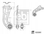 Febi Bilstein 183089 Lengőkar, kerékfelfüggesztő