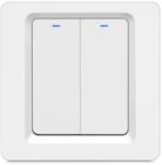 Techstar Intrerupator Smart Techstar®, Wireless 2.4GHz, Button cu Revenire, Design Classic, Iluminare LED, 2 Faze, cu NUL, Alb (SKU1629)
