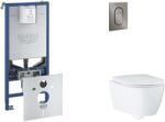 GROHE Rapid SLX - Set pentru montare încastrată, toaletă, capac SoftClose și clapetă Arena Cosmopolitan S, Hard Graphite periat SANI11BB5112 (SANI11BB5112)