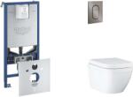 GROHE Rapid SLX - Set pentru montare încastrată, toaletă, capac SoftClose și clapetă Arena Cosmopolitan S, Triple Vortex, Hard Graphite periat SANI11BB5106 (SANI11BB5106)
