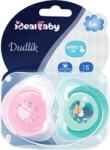IdealBaby Suzete IDB din silicon (2 buc/pachet) 0 luni+ roz+turcoaz