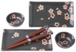 Made in Japan Sushi Szett Black & Pink Sakura 6 db