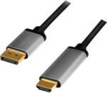 LogiLink CABLU video LOGILINK DisplayPort T 1.2 la HDMI T 2m conectori auriti rezolutie maxima 4K 3840 x 2160 la 60 Hz aluminiu dublu ecr (cda0107)