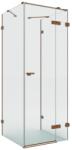 NEW TRENDY Eventa Copper Brushed cabină de duș 90x90 cm pătrat cupru periat/sticlă transparentă EXK-8120 (EXK8120)