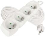EMOS Cablu prelungitor 10 m / 4 prize / alb / PVC / 1 mm2