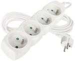 EMOS Cablu prelungitor 3 m / 4 prize / alb / PVC / 1 mm2