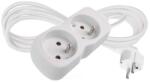 EMOS Cablu prelungitor 2 m / 2 prize / alb / PVC / 1 mm2