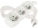 EMOS Cablu prelungitor 5 m / 3 prize / alb / PVC / 1 mm2