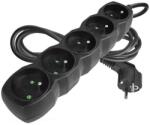EMOS Cablu prelungitor 2 m / 5 prize / negru / PVC / 1 mm2