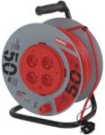 EMOS Cablu prelungitor pe tambur 50 m / centru fix / 4 prize / roșu / PVC / 230 V / 1, 5 mm2