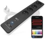 EMOS Cablu prelungitor GoSmart 2 m / 4 prize / cu oprire / cu USB / alb-negru / PVC / 1, 5 mm2