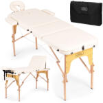 ModernHome Pat de masaj, ModernHome BM3524-CR, 3 zone, 186 x 80 cm, pliabil tip valiză, cu husă de transport, tetieră reglabilă, piele ecologică PVC, capacitate de încărcare 250 kg Aparat de masaj