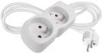 EMOS Cablu prelungitor 1, 4 m / 2 prize / alb / PVC / 1 mm2
