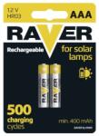 RAVER SOLAR újratölthető akkumulátor 400 mAh HR03 (AAA), 2 db