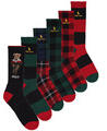 Ralph Lauren Zoknik HOL BEAR CR-CREW SOCK-6 PACK Sokszínű Egy méret