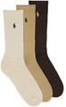 Ralph Lauren Zoknik POLO PLR RB-CREW SOCK-3 PACK Sokszínű Egy méret