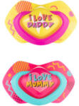 Canpol babies szilikon szimmetrikus cumi 0-6 m Neon Love rózsaszín (781493)