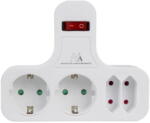 Maclean Prelungitor Power socket x4 with switch Maclean MCE224 G (MCE224F) - pcone