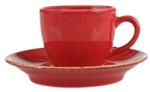 Porland Ceasca pentru cafea cu farfurioara, portelan, 80ml, "Seasons", Rosu - (04ALM001731)