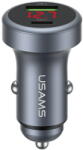 USAMS Încărcător Auto CC327 Aluminum 45W USB-A USB-C Tarnish (USA001685)