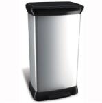 Keter Pedálos szemetes, fémhatású, 50 l, CURVER