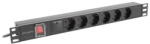 Lanberg Prelungitor PDU rack power strip 19 inch 1U 16A 6x230V schuko 2m black (PDU-06F-0200-BK) - pcone