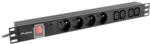 Lanberg Prelungitor Surge protector Rack PDU 1U 4x PL + 4x C13 2m 16A black (PDU-04E04I-0200-BK) - pcone