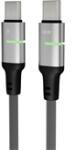 AVAX KAB AVAX CB634 STEELY LED 60W USB-C gyorstöltő kábel, fonott, fekete - 3m (AVAX CB634)