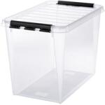 SMARTSTORE Műanyag tárolódoboz, 61 liter, fekete fogantyúkkal, SMARTSTORE "Classic 65", átlátszó (3477070) - csillag