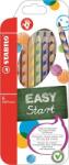 STABILO Színes ceruza készlet, háromszögletű, jobbkezes, STABILO "EasyColours", 6 különböző szín (332/6)