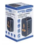 DONAU Utazóadapter, univerzális, DONAU "Travel 205", fekete (13741831-05) - csillag
