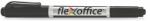 FlexOffice Alkoholos marker, 0, 4/1, 0 mm, kúpos, kétvégű, FLEXOFFICE "PM01", fekete (FO-PM01BLACK)