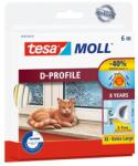 TESA Ajtó- és ablaktömítő szalag, 9 mm x 6 m, TESA "tesamoll® D profil", fehér (05393-00100-03 /00102-00) - csillag