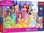 Trefl - Puzzle Prințesa Disney: Timpul de relaxare al prințesei + poster - 100 piese Puzzle