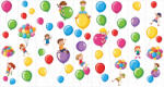 Eosette Autocolant Copii cu Baloane 40x200 cm - 12 buc