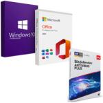 Microsoft Pachet licente Microsoft Windows 10 Professional + Microsoft Office 2021 Professional Plus + Bitdefender Antivirus Plus 1 an de zile - onlinesoft
